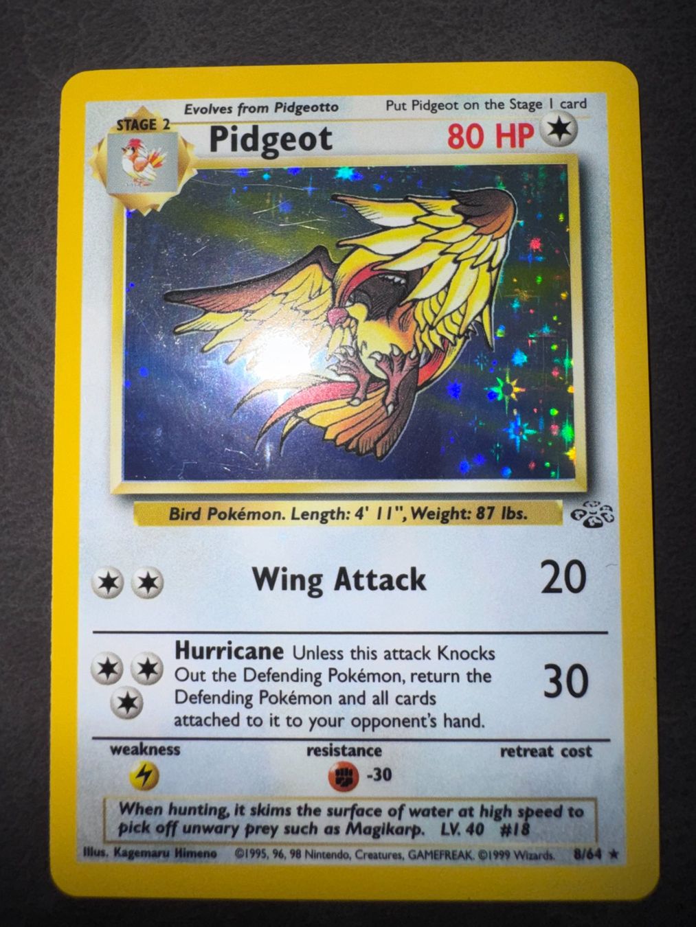 Pokémon Carte collezionabili: Pokemon Pidgeot Holo 8/64 - Jungle - ENG – Usato da Erstfeld venduto da PokeSandero