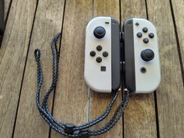 Original Switch OLED Joy Con weiss inkl. Handgelenkschleifen