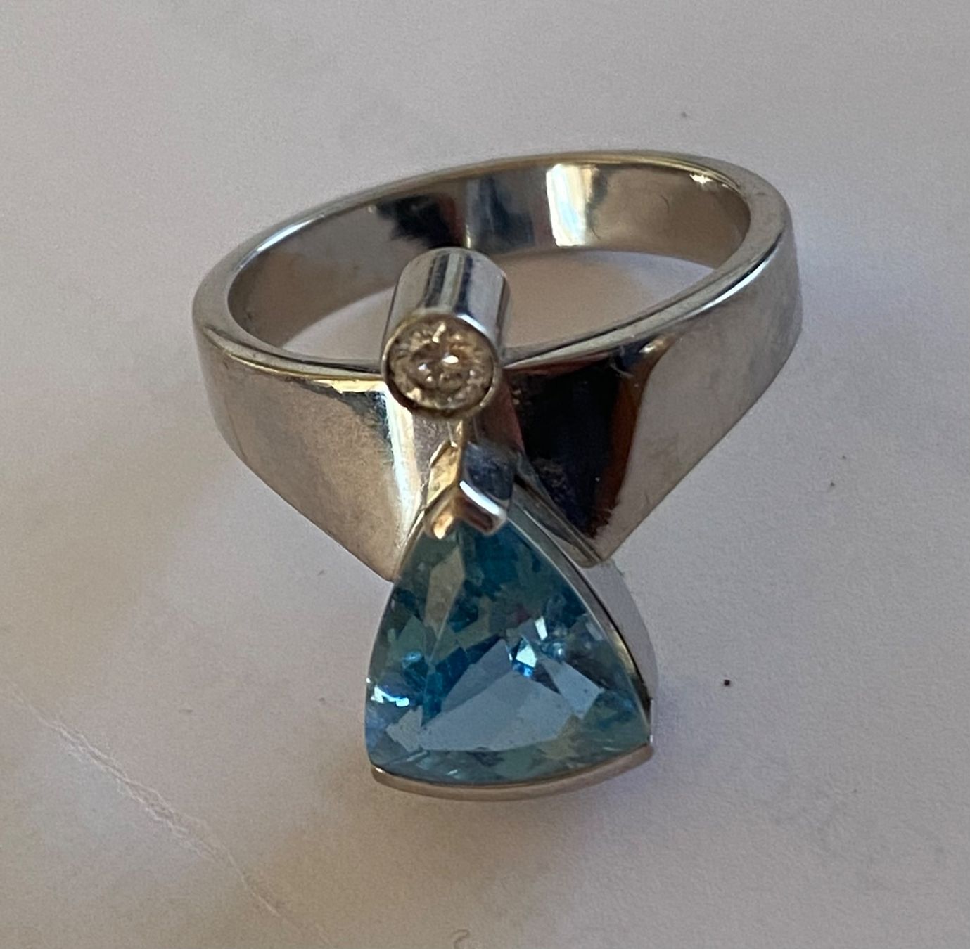 Ringe: Aquamarin Brillant Ring 18K Weissgold – Gebraucht aus Oftringen von Wiggiwave 3