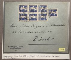 182z Brief Tellknabe geriffelt 7 Stück SBK 260.-