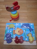 Hape Holzspielzeug Set Stapeltier und Steckpuzzle bunt