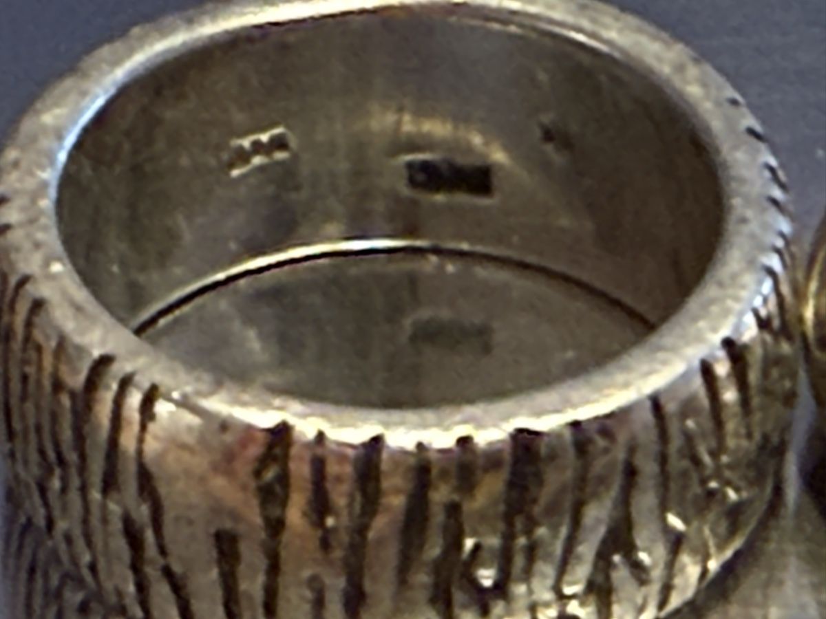 Anelli: 2 schwerere Silberringe, 925 er und 800er Silber Ring – Usato da Goldach venduto da Messerguru 1