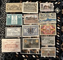 Lot von 12 deutschen Notgeldscheinen (50 Pfennig) - Kassenfr