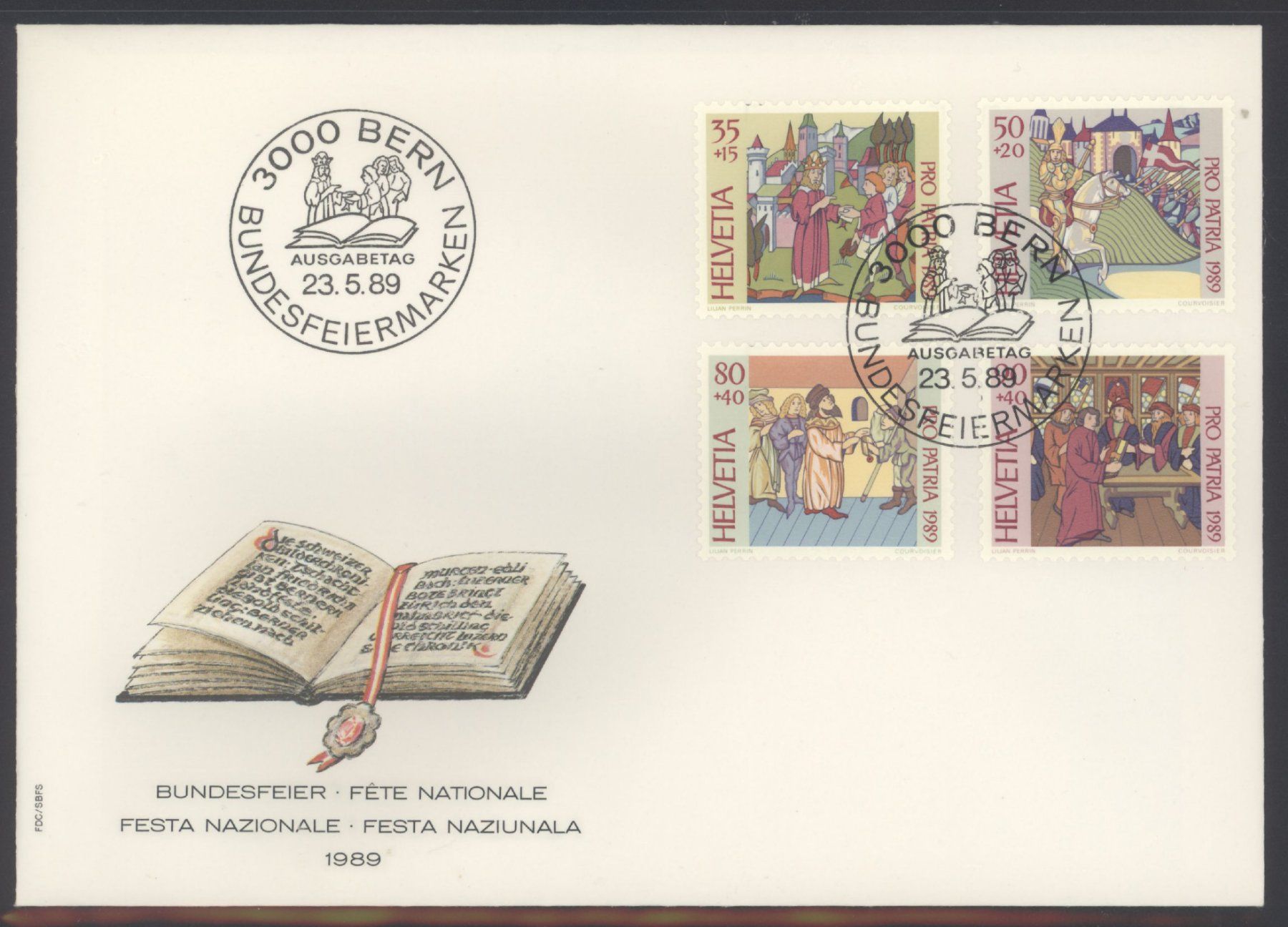 Tutti i francobolli: 1989, Pro Patria, FDC – Usato da Willisau venduto da Vollstempel
