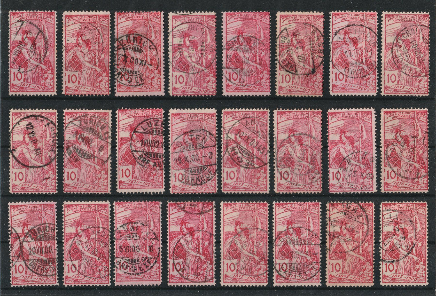 Tutti i francobolli: Lot 78A, UPU 1900, gestempelt – Usato da Kradolf venduto da Sibang2