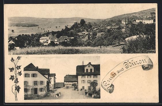 Cartoline postali: Büron, Panoramablick auf die Stadt, Str – Usato da Berlin venduto da bartko-reher