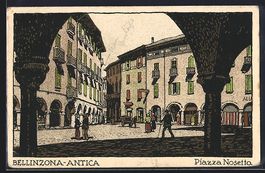 AK Bellinzona, Píazza Nosetta, 1918