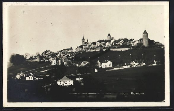 Cartoline postali: AK Romont, Gesamtansicht mit Türmen – Usato da Berlin venduto da bartko-reher