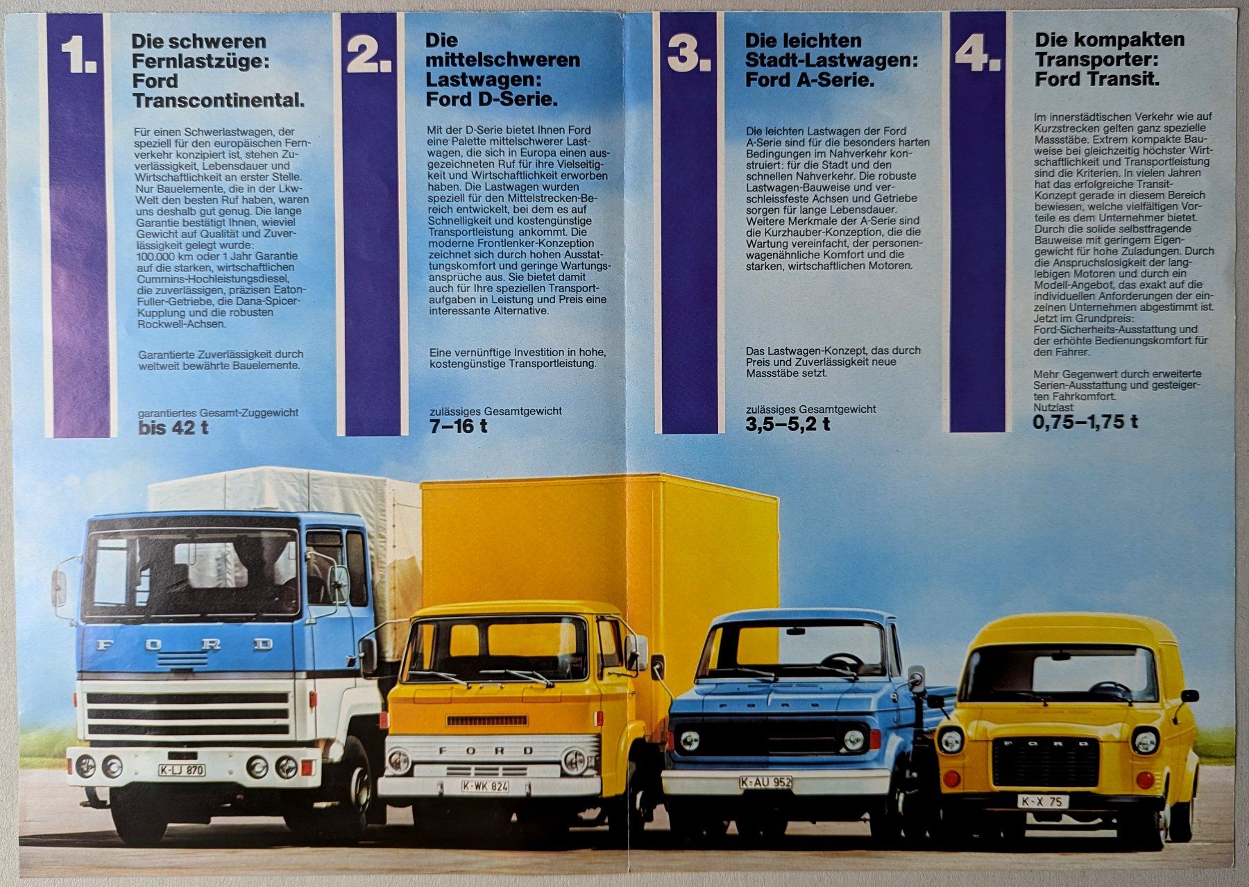 Ford Documenti: Originalkatalog "Ford A-Serie / Ford Transit", Faltprospekt – Nuovo (secondo la descrizione) da Olten venduto da VanishingPoint.71 1