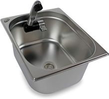 Edelstahl Spülbecken + Hahn 325x265x150