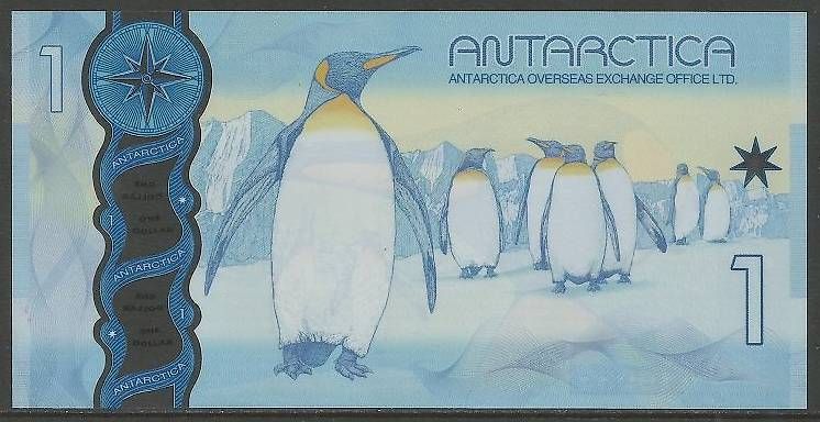 Billets de banque: ANTARCTICA - 1 DOLLAR 2015 - PLASTIK-POLYMER BANKNOTE - UNZ – Neuf (Voir description) à Tobel par fuertinero 1