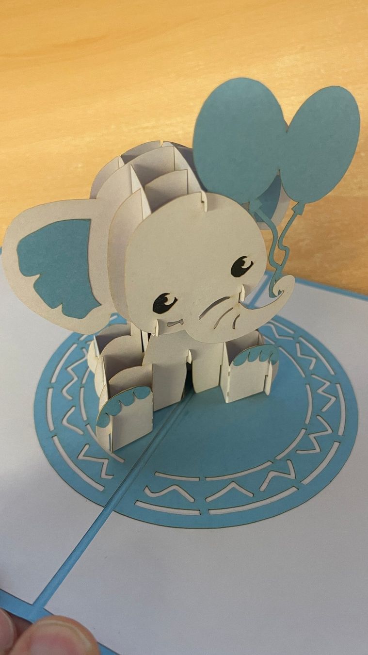 Cartoline: 3D Pop-Up Karte Elefant mit Ballonen – Nuovo (secondo la descrizione) da Glattfelden venduto da cybermaxx 1