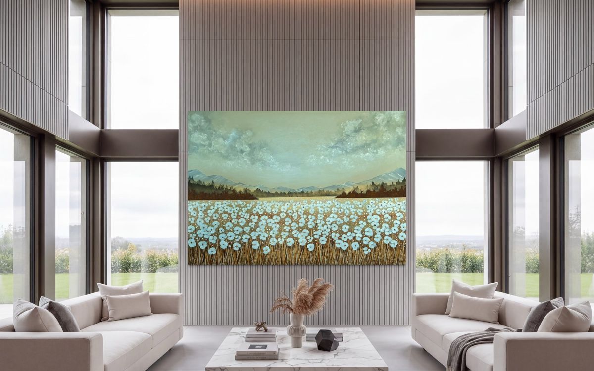 Dipinti: „Rural Scene" Extra Large Golden Landscape – Nuovo e nell'imballaggio originale da Uznach venduto da Spillmannkunst43 4