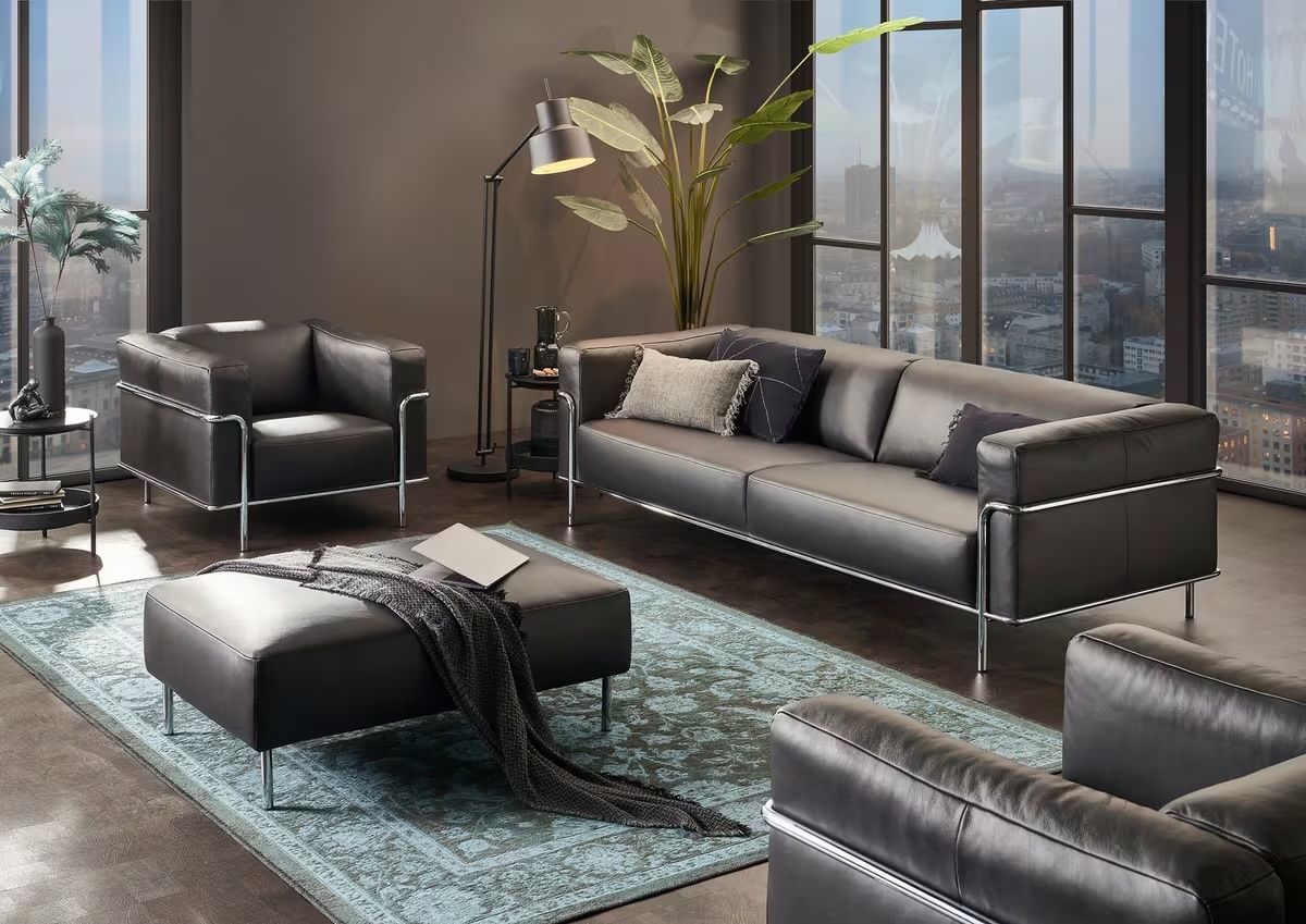 Johann Jakob Sofas: Design Leder Sofa Sessel Hocker – Gebraucht aus Alosen von mangan 3