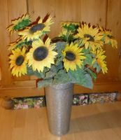 10 künstliche Sonnenblumen mit Kübel