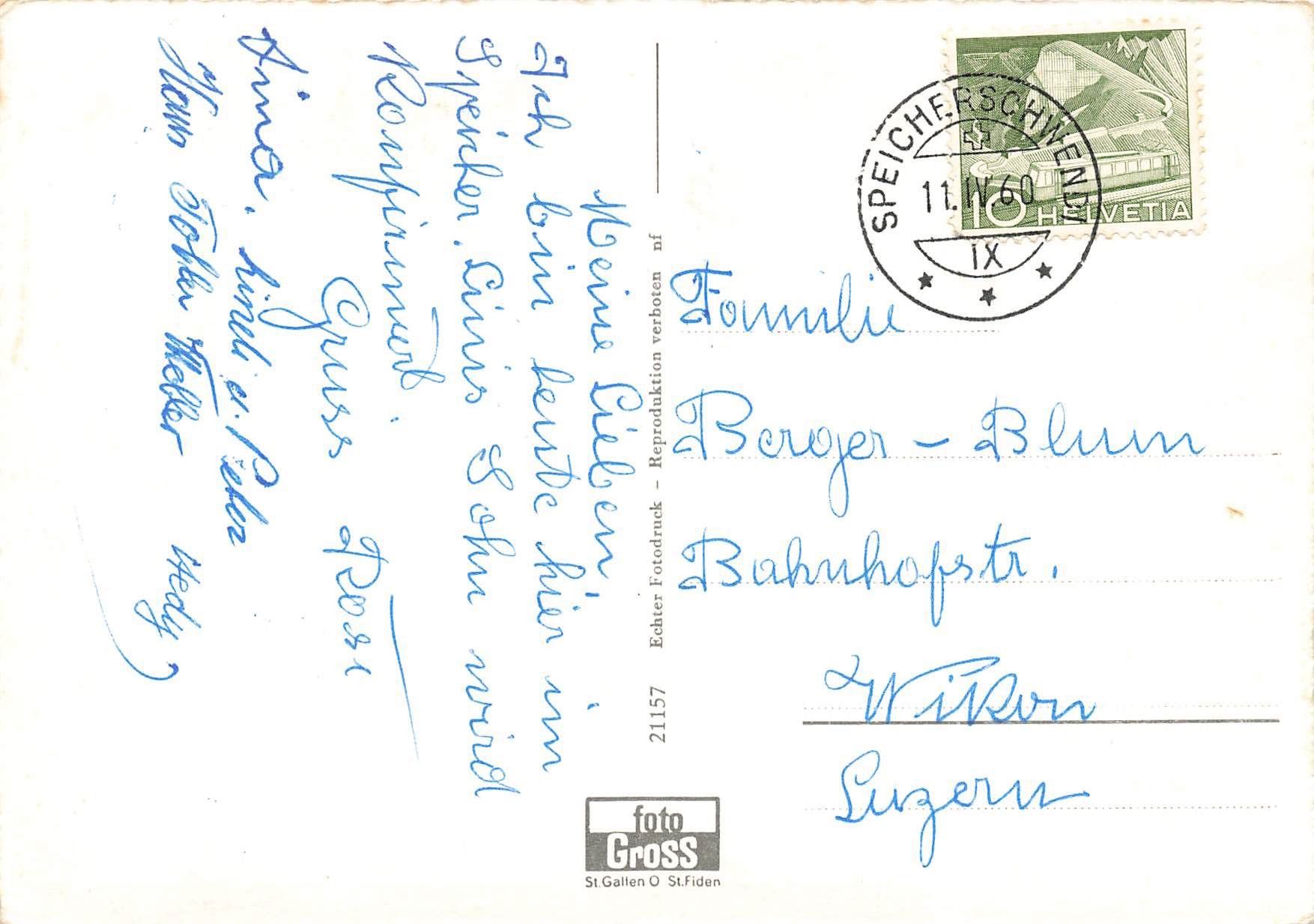 Cartoline postali: Speicher mit varalberge G – Usato da Biasca venduto da Blenio71 1