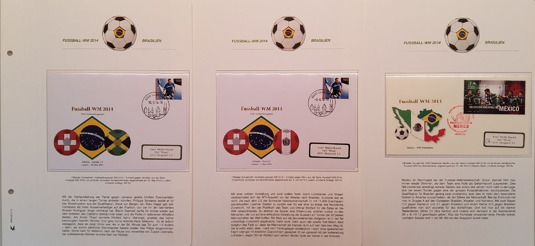 Tutti i francobolli: Fussball WM 2014 - Los 2 - 17 Briefe – Usato da Buchrain venduto da mue_kru 4