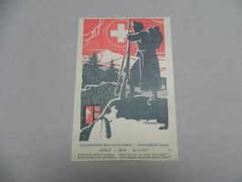 Militär Karte Schweiz 1.August Bundesfeier 1914