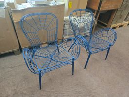 2x gebr. Ikea Metallsessel in blau ohne Kissen ab 1.-