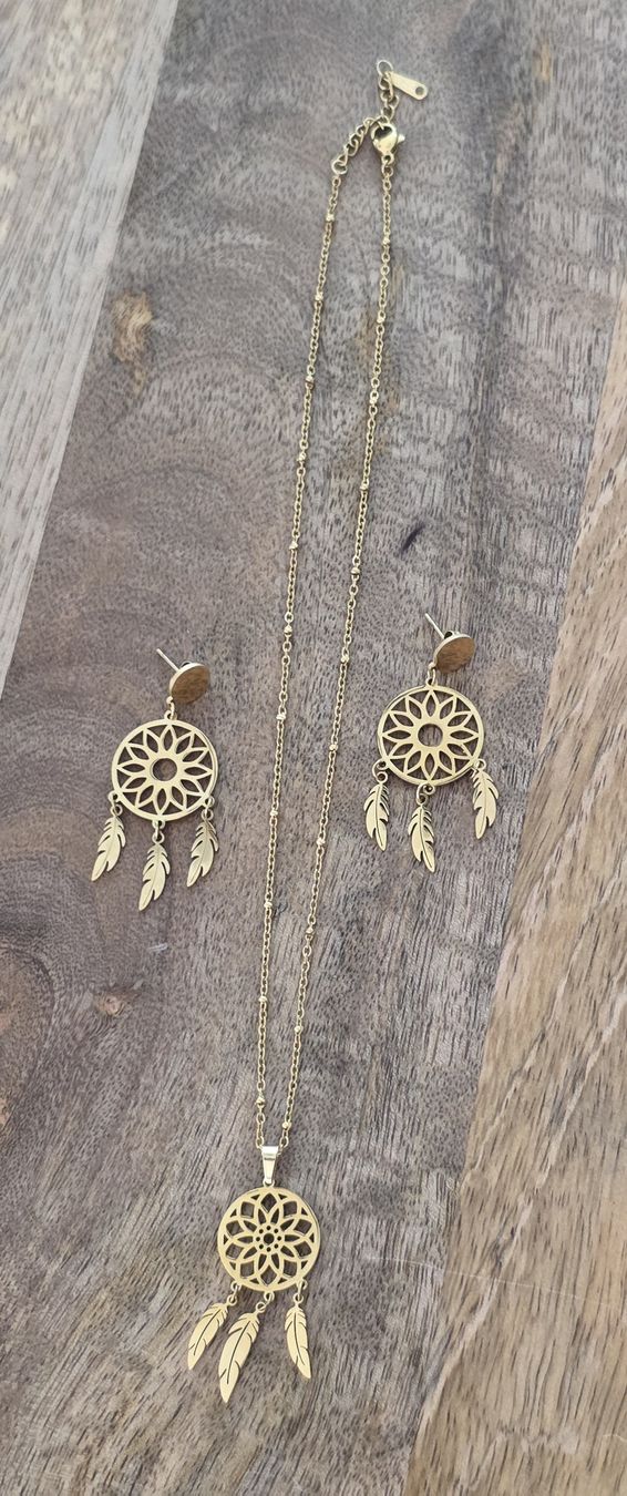 Ciondoli: Schmuckset Traeumer Amulett mit Federn Goldfarben Neu – Nuovo (secondo la descrizione) da Rheinsulz venduto da Gilea 7