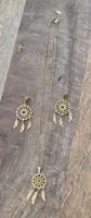 Schmuckset Traeumer Amulett mit Federn Goldfarben Neu