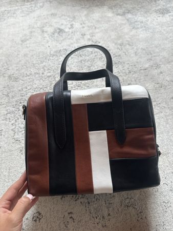 Handtasche Fossil Leder mehrfarbig mit Trageriemen