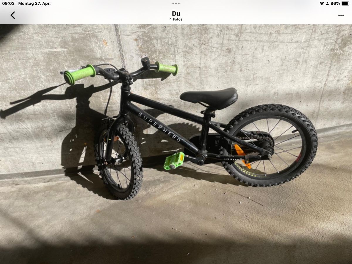 Biciclette: Kindervelo  SUPERHERO  Bikes 16 Zoll – Usato da Urtenen-Schönbühl venduto da Relis60