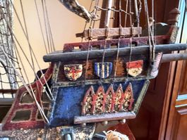 Grosses Vintage Segelschiff Modell ca. 90cm Deko Holz