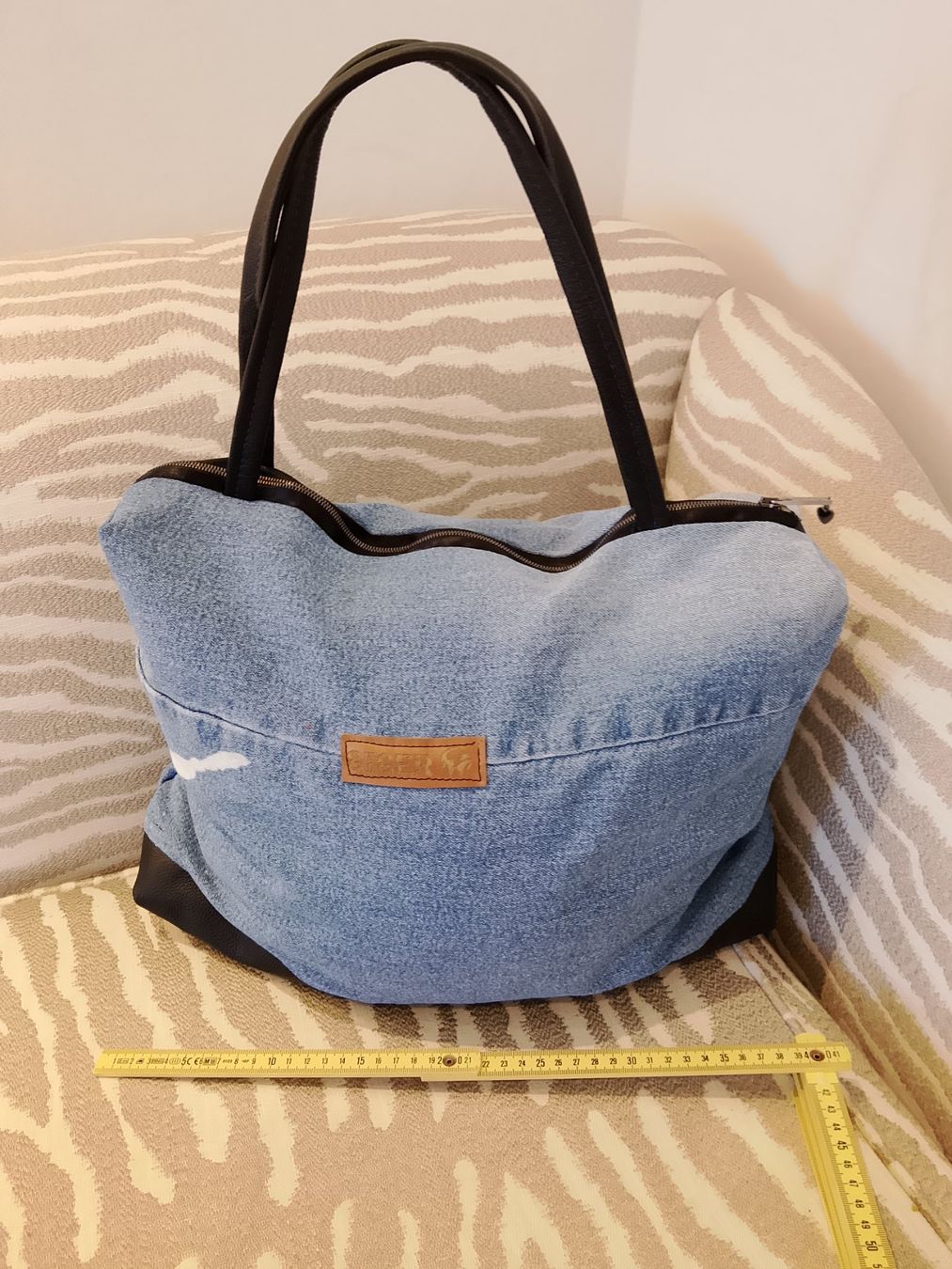 Borse da donna: Jeans Tasche mit Leder Neu – Nuovo (secondo la descrizione) da Bellikon venduto da MellonCollieMitTwint