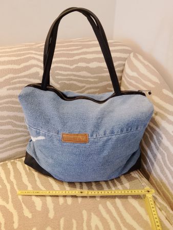Jeans Tasche mit Leder Neu