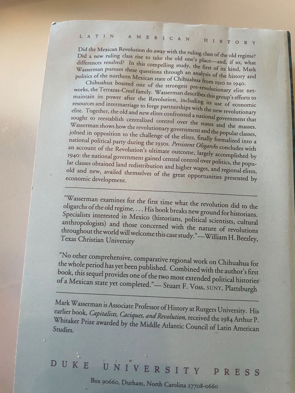 Libri: Persistent Oligarchs & Juárez Myth in Mexico – Usato da Genève venduto da lailas_things 9