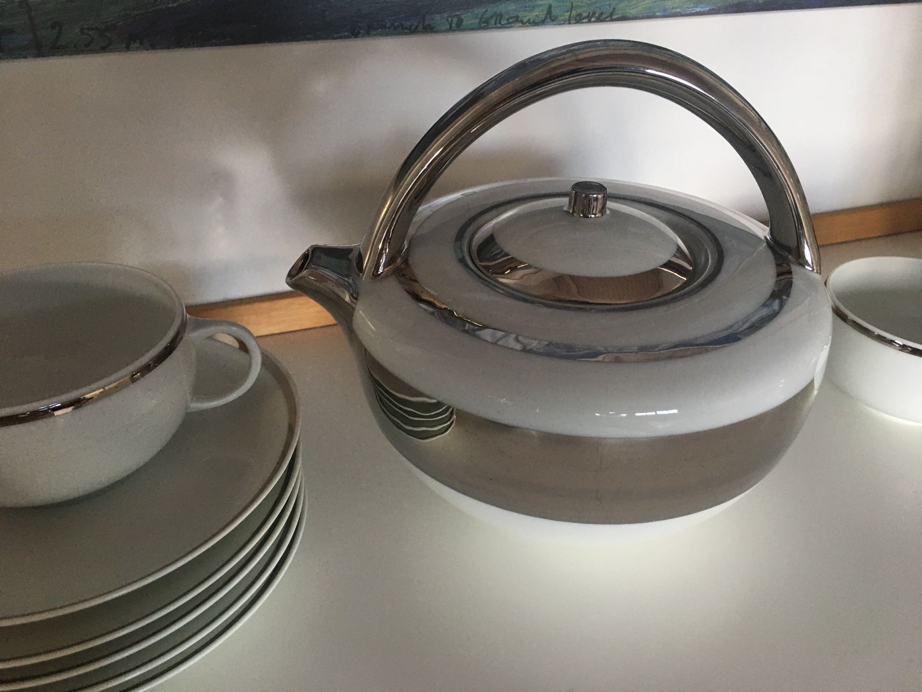Set di piatti: Limoges Tee-Service weiss-silber 14teilig – Usato da Bennau venduto da Fury3 1