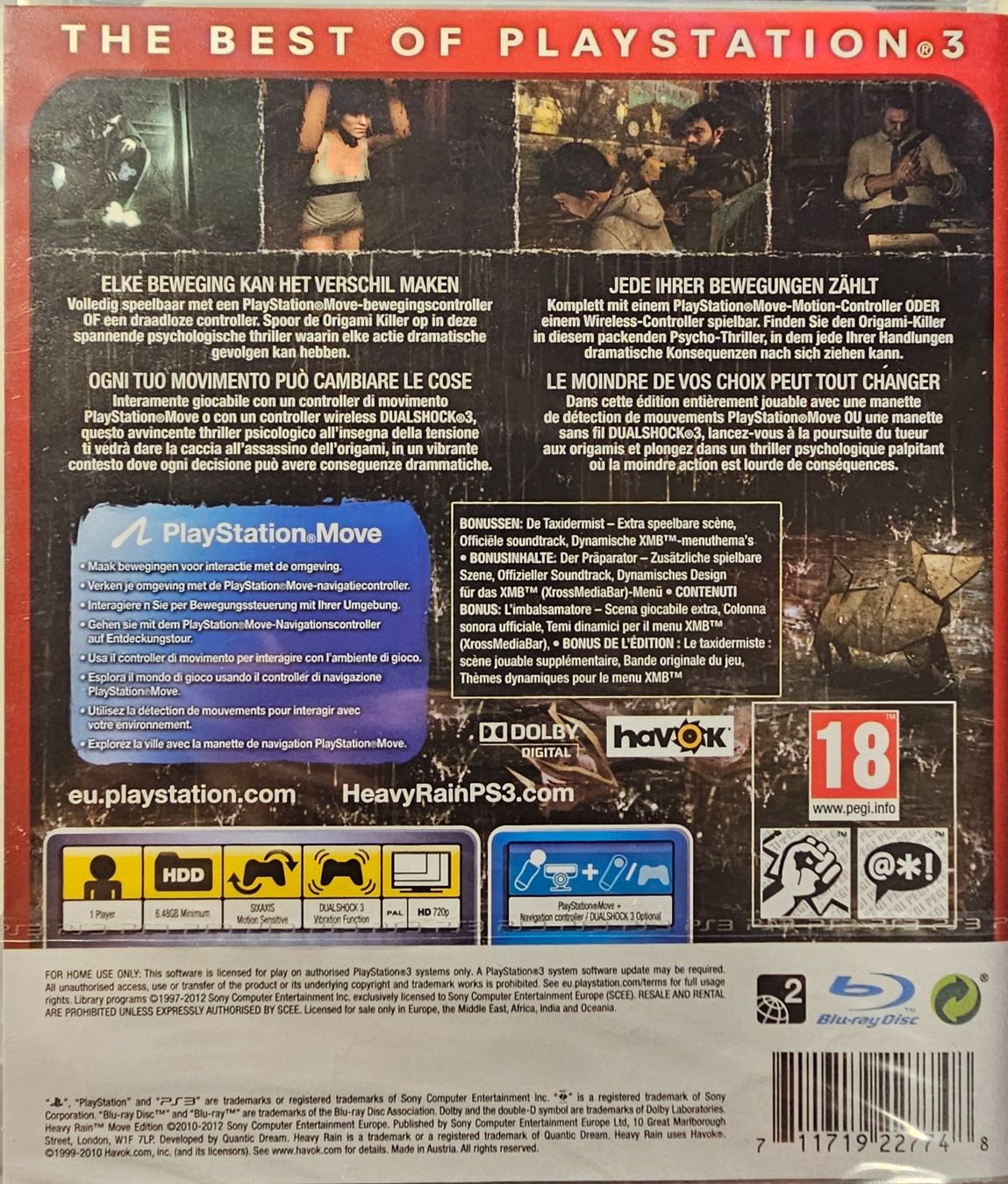 Sony Spiele: PS3 - Essentials Heavy Rain Move Edition – Neu und originalverpackt aus Wahlen b. Laufen von Cg10 1