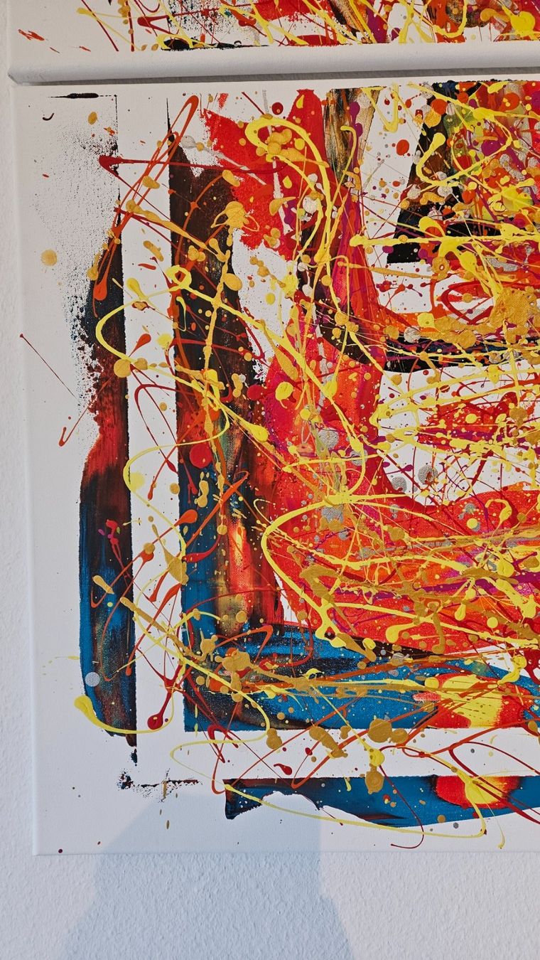 Gemälde: Tableau abstrait moderne, unique, fait main, multicolore – Neu (gemäss Beschreibung) aus Le Locle von fab_c9hh 6