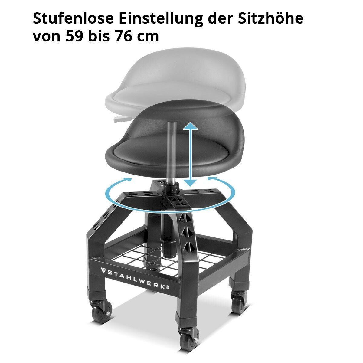Tutti gli attrezzi: STAHLWERK Werkstatthocker VWH-300 ST – Nuovo e nell'imballaggio originale da Bottighofen venduto da zaap 2