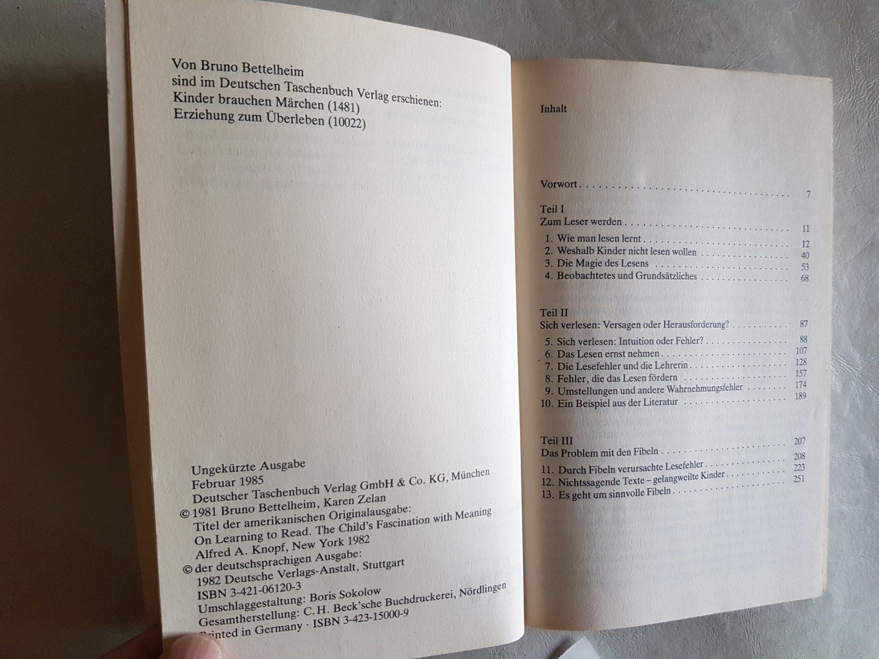 Libri: Bruno Bettelheim - Kinder brauchen Bücher - 1982 – Usato da Walterswil BE venduto da Lonitti 2