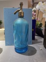 Siphon à eau gazeuse bleu ancien vintage décoration