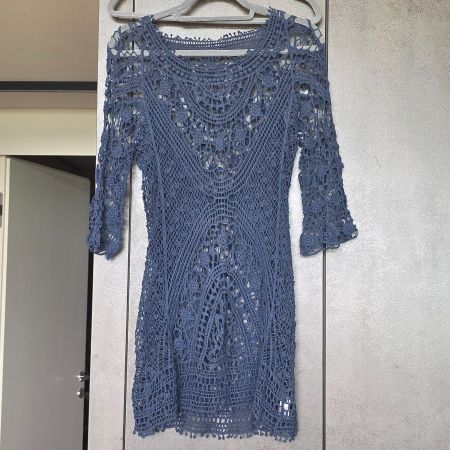 🐸 ITAL. STRANDKLEID S COVER UP HÄKELKLEID STRICKKLEID