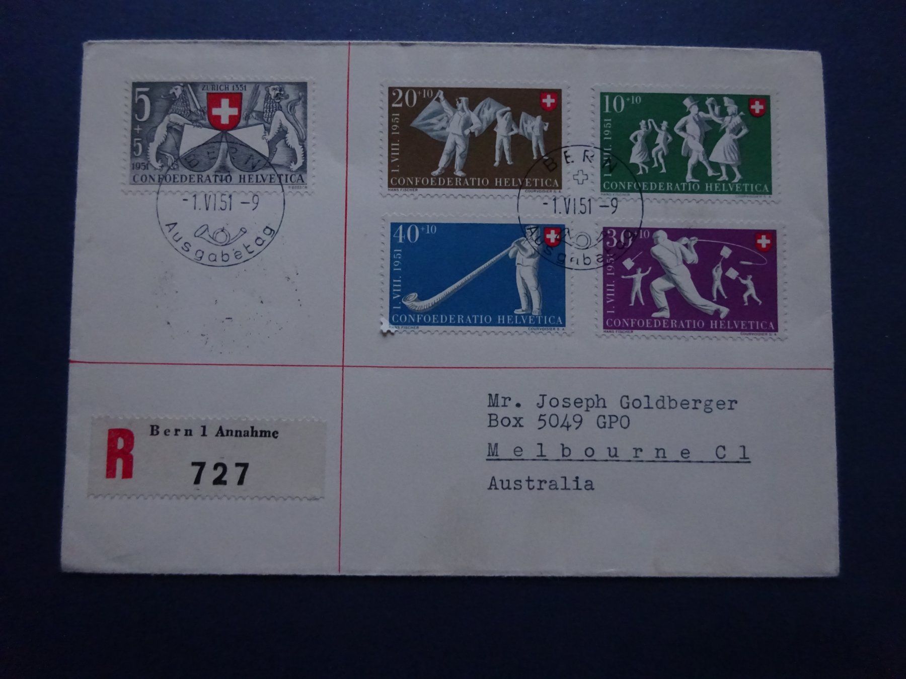 Alle Briefmarken: 1951 Pro Patria FDC – Gebraucht aus Appenzell-Steinegg von adi1975 1