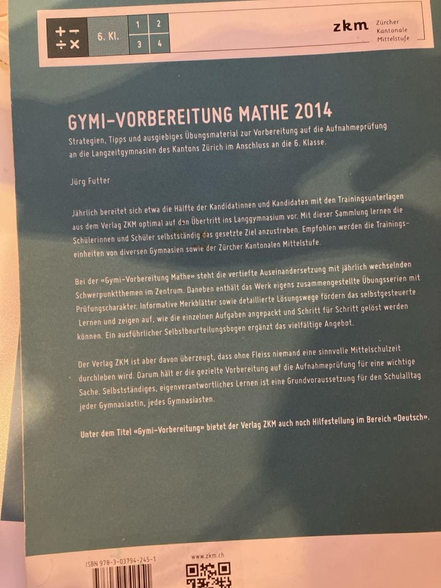 Libri: Gymi-Vorbereitung Mathe 2014 – Usato da Nürensdorf venduto da Santoryuu 1
