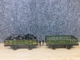 2er Set Märklin Spur 0 Flachwagen 17610 mit Beladung DRG