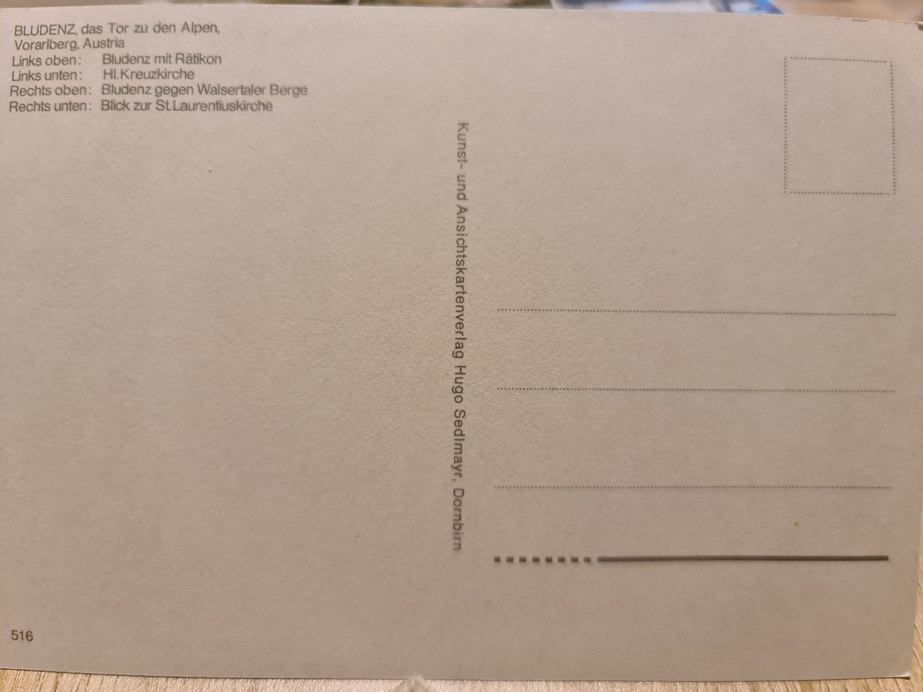 Ansichtskarten: Ansichtskarte Alpenstadt Bludenz Österreich – Neu (gemäss Beschreibung) aus Dintikon von Vexi 1
