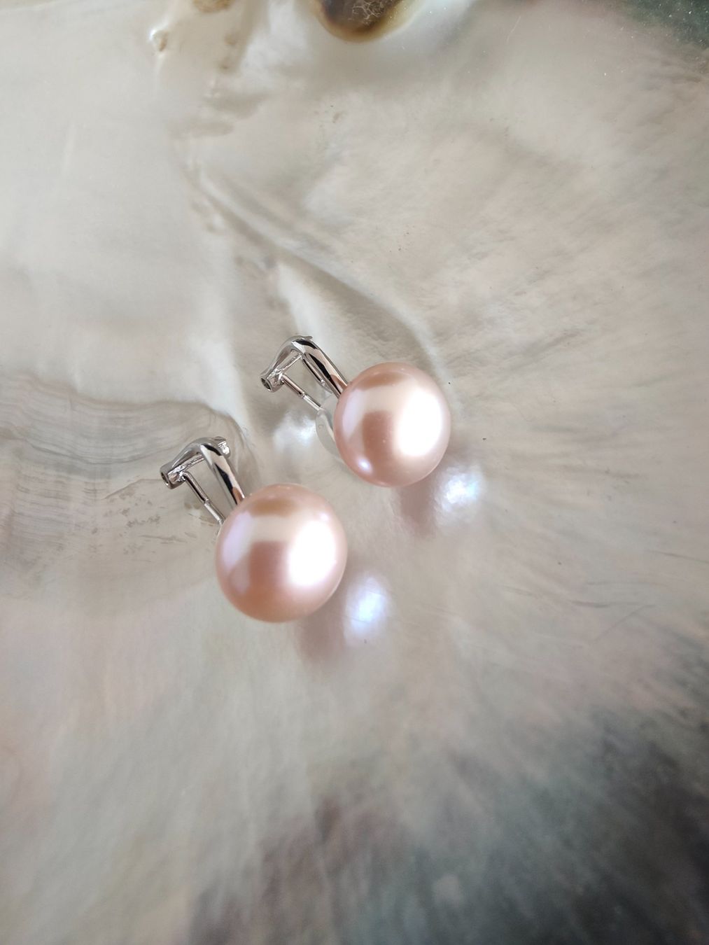 Orecchini pendenti & Orecchini a lobo: Ohrclips, lila Süsswasserperle, ca. 11mm – Nuovo e nell'imballaggio originale da Rümlang venduto da 21f 4