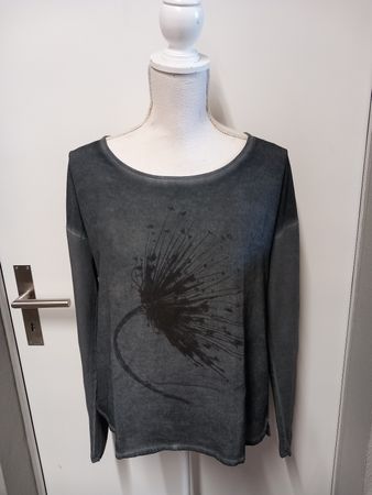 NILE Shirt Langarm Gr.M, Seide/Viskose/BW anthrazit