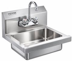 Kommerzielles Handwaschbecken mit Wasserhahn, Edelstahl