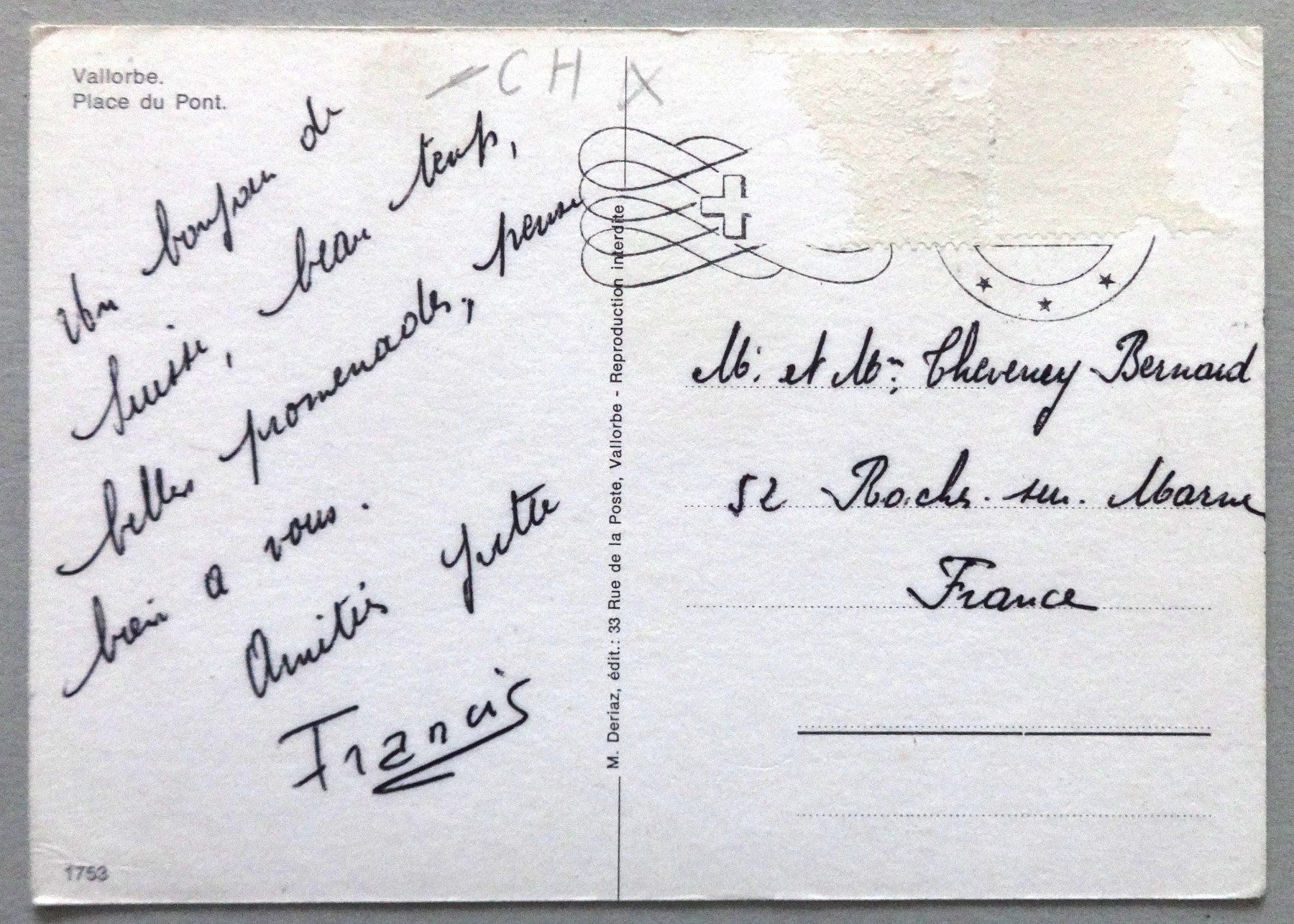 Cartoline postali: Vallorbe - Place du Pont – Difettoso da Fétigny venduto da Billy2miny 1