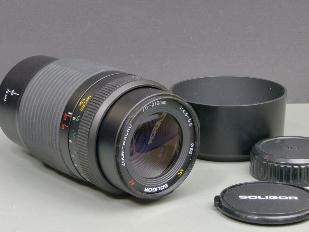 Téléobjectif Zoom Soligor 75-260 Mm F4,5 Pour Minolta – Mise Au Point Manuelle – Bon état