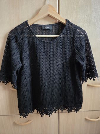 Zebra Stricktop Damen Schwarz Grösse S