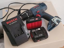 Bosch 14.4V battery (X2) + AL1820CV charger +defective drill