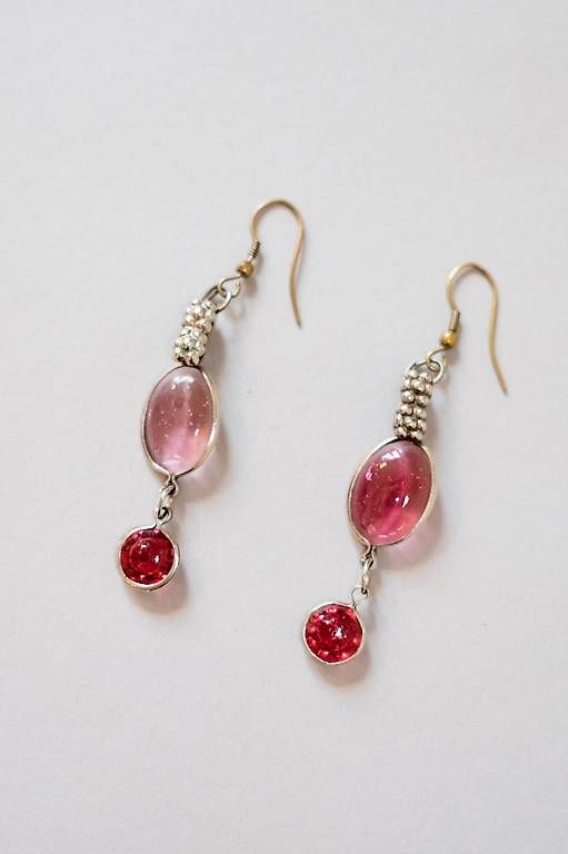 Ohrringe & -stecker: SUMMER SALE! Silber Ohrringe mit rosa Glassteinen – Gebraucht aus Zürich von pinkmilkyway